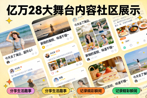 亿万28大舞台内容社区展示 - 用户分享生活趣事和精彩瞬间
