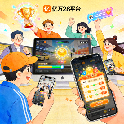 亿万28平台用户互动场景展示 - 多人参与线上趣味活动的欢乐场景